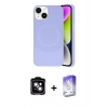 MARSİLYAN™- iPhone 14 Kılıf Ufuk Serisi - Siyah Bilvis 5in1 3D Magic Cam Ekran Koruyucu + PVD Metal Kamera Lens - TU