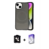 MARSİLYAN™- iPhone 14 Kılıf Ufuk Serisi - Siyah Bilvis 5in1 3D Magic Cam Ekran Koruyucu + PVD Metal Kamera Lens - TU