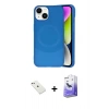 MARSİLYAN™- iPhone 14 Kılıf Ufuk Serisi - Siyah Bilvis 5in1 5D Magic Hayalet Cam Ekran Koruyucu + Diamond Kamera Lens - PE