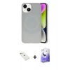 MARSİLYAN™- iPhone 14 Kılıf Ufuk Serisi - Siyah Bilvis 5in1 5D Magic Hayalet Cam Ekran Koruyucu + Diamond Kamera Lens - PE