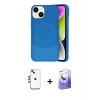 MARSİLYAN™- iPhone 14 Kılıf Ufuk Serisi - Siyah Bilvis 5in1 5D Magic Hayalet Cam Ekran Koruyucu + Shine Kamera Lens - GD