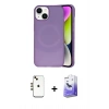 MARSİLYAN™- iPhone 14 Kılıf Ufuk Serisi - Siyah Bilvis 5in1 5D Magic Hayalet Cam Ekran Koruyucu + Shine Kamera Lens - GD