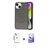 MARSİLYAN™- iPhone 14 Kılıf Ufuk Serisi - Siyah Bilvis 5in1 5D Magic Hayalet Cam Ekran Koruyucu + Shine Kamera Lens - GD