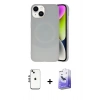 MARSİLYAN™- iPhone 14 Kılıf Ufuk Serisi - Siyah Bilvis 5in1 5D Magic Hayalet Cam Ekran Koruyucu + Shine Kamera Lens - GS