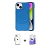 MARSİLYAN™- iPhone 14 Kılıf Ufuk Serisi - Siyah Bilvis 5in1 5D Magic Hayalet Cam Ekran Koruyucu + Shine Kamera Lens - GS