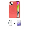 MARSİLYAN™- iPhone 14 Kılıf Ufuk Serisi - Siyah Bilvis 5in1 5D Magic Hayalet Cam Ekran Koruyucu + Shine Kamera Lens - MI