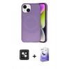 MARSİLYAN™- iPhone 14 Kılıf Ufuk Serisi - Siyah Bilvis 5in1 5D Magic Hayalet Cam Ekran Koruyucu + PVD Metal Kamera Lens - PE