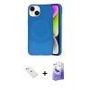 MARSİLYAN™- iPhone 14 Kılıf Ufuk Serisi - Siyah Bilvis 5in1 5D Magic Hayalet Cam Ekran Koruyucu + Diamond Kamera Lens - SABE