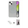 MARSİLYAN™- iPhone 14 Kılıf Ufuk Serisi - Siyah Bilvis Hayalet Cam Ekran Koruyucu + Diamond Kamera Lens - KI
