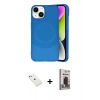 MARSİLYAN™- iPhone 14 Kılıf Ufuk Serisi - Siyah Bilvis Hayalet Cam Ekran Koruyucu + Diamond Kamera Lens - PE