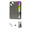 MARSİLYAN™- iPhone 14 Kılıf Ufuk Serisi - Siyah Bilvis Hayalet Cam Ekran Koruyucu + Diamond Kamera Lens - PE