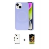 MARSİLYAN™- iPhone 14 Kılıf Ufuk Serisi - Siyah Buffer Cam Ekran Koruyucu + Shine Kamera Lens - GD