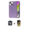 MARSİLYAN™- iPhone 14 Kılıf Ufuk Serisi - Siyah Buffer Cam Ekran Koruyucu + PVD Metal Kamera Lens - SH
