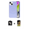 MARSİLYAN™- iPhone 14 Kılıf Ufuk Serisi - Siyah Buffer Cam Ekran Koruyucu + PVD Metal Kamera Lens - TU