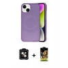 MARSİLYAN™- iPhone 14 Kılıf Ufuk Serisi - Siyah Buffer Cam Ekran Koruyucu + PVD Metal Kamera Lens - TU