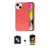 MARSİLYAN™- iPhone 14 Kılıf Ufuk Serisi - Siyah Buffer Cam Ekran Koruyucu + PVD Metal Kamera Lens - YL