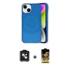 MARSİLYAN™- iPhone 14 Kılıf Ufuk Serisi - Siyah Buffer Cam Ekran Koruyucu + PVD Metal Kamera Lens - YL