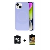 MARSİLYAN™- iPhone 14 Kılıf Ufuk Serisi - Siyah Buffer Cam Ekran Koruyucu + PVD Metal Kamera Lens - YL