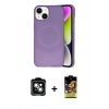 MARSİLYAN™- iPhone 14 Kılıf Ufuk Serisi - Siyah Buffer Cam Ekran Koruyucu + PVD Metal Kamera Lens - YL