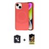 MARSİLYAN™- iPhone 14 Kılıf Ufuk Serisi - Siyah Buffer Cam Ekran Koruyucu + PVD Metal Kamera Lens - SH