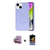 MARSİLYAN™- iPhone 14 Kılıf Ufuk Serisi - Siyah Buffer Hayalet Cam Ekran Koruyucu + Raze Metal Kamera Lens - KI