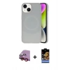 MARSİLYAN™- iPhone 14 Kılıf Ufuk Serisi - Siyah Buffer Hayalet Cam Ekran Koruyucu + Raze Metal Kamera Lens - KI