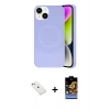 MARSİLYAN™- iPhone 14 Kılıf Ufuk Serisi - Siyah Buffer Hayalet Cam Ekran Koruyucu + Diamond Kamera Lens - PE
