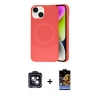 MARSİLYAN™- iPhone 14 Kılıf Ufuk Serisi - Siyah Buffer Hayalet Cam Ekran Koruyucu + PVD Metal Kamera Lens - SH