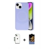 MARSİLYAN™- iPhone 14 Kılıf Ufuk Serisi - Siyah Buffer Hayalet Cam Ekran Koruyucu + Shine Kamera Lens - YL