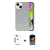 MARSİLYAN™- iPhone 14 Kılıf Ufuk Serisi - Siyah Buffer Hayalet Cam Ekran Koruyucu + Shine Kamera Lens - YL
