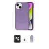 MARSİLYAN™- iPhone 14 Kılıf Ufuk Serisi - Siyah Joko Magic 5D Cam + Pembe PVD Metal Kamera Lens