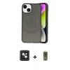 MARSİLYAN™- iPhone 14 Kılıf Ufuk Serisi - Siyah Joko Magic 5D Hayalet Cam + PVD Metal Kamera Lens - PE