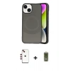 MARSİLYAN™- iPhone 14 Kılıf Ufuk Serisi - Siyah Joko Magic 5D Hayalet Cam + Shine Kamera Lens - KI