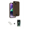 MARSİLYAN™- iPhone 14 Kılıf Vadi Çizgi Prime - Şeffaf 360 Full Body Arka Koruyucu + Diamond Kamera Lens - PE