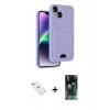 MARSİLYAN™- iPhone 14 Kılıf Vadi Çizgi Prime - Şeffaf 360 Full Body Arka Koruyucu + Diamond Kamera Lens - PE