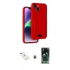 MARSİLYAN™- iPhone 14 Kılıf Vadi Çizgi Prime - Şeffaf 360 Full Body Arka Koruyucu + Diamond Kamera Lens - PE