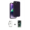 MARSİLYAN™- iPhone 14 Kılıf Vadi Çizgi Prime - Şeffaf 360 Full Body Arka Koruyucu + Shine Kamera Lens - GI