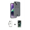 MARSİLYAN™- iPhone 14 Kılıf Vadi Çizgi Prime - Şeffaf 360 Full Body Arka Koruyucu + Shine Kamera Lens - GI