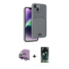 MARSİLYAN™- iPhone 14 Kılıf Vadi Çizgi Prime - Şeffaf 360 Full Body Arka Koruyucu + Raze Metal Kamera Lens - GS