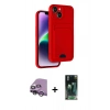 MARSİLYAN™- iPhone 14 Kılıf Vadi Çizgi Prime - Şeffaf 360 Full Body Arka Koruyucu + Raze Metal Kamera Lens - GS