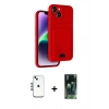 MARSİLYAN™- iPhone 14 Kılıf Vadi Çizgi Prime - Şeffaf 360 Full Body Arka Koruyucu + Shine Kamera Lens - MI