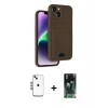 MARSİLYAN™- iPhone 14 Kılıf Vadi Çizgi Prime - Şeffaf 360 Full Body Arka Koruyucu + Shine Kamera Lens - MI