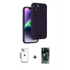 MARSİLYAN™- iPhone 14 Kılıf Vadi Çizgi Prime - Şeffaf 360 Full Body Arka Koruyucu + Shine Kamera Lens - MI