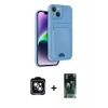 MARSİLYAN™- iPhone 14 Kılıf Vadi Çizgi Prime - Şeffaf 360 Full Body Arka Koruyucu + PVD Metal Kamera Lens - YL