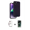 MARSİLYAN™- iPhone 14 Kılıf Vadi Çizgi Prime - Şeffaf 360 Full Body Arka Koruyucu + Shine Kamera Lens - KI