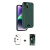 MARSİLYAN™- iPhone 14 Kılıf Vadi Çizgi Prime - Şeffaf 360 Full Body Arka Koruyucu + Shine Kamera Lens - KI
