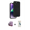 MARSİLYAN™- iPhone 14 Kılıf Vadi Çizgi Prime - Şeffaf Pasifik Cam Ekran Koruyucu + Raze Metal Kamera Lens - KI