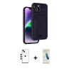 MARSİLYAN™- iPhone 14 Kılıf Vadi Çizgi Prime - Şeffaf Pasifik Cam Ekran Koruyucu + Shine Kamera Lens - KI
