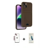 MARSİLYAN™- iPhone 14 Kılıf Vadi Çizgi Prime - Şeffaf Pasifik Cam Ekran Koruyucu + Shine Kamera Lens - KI