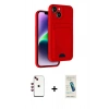 MARSİLYAN™- iPhone 14 Kılıf Vadi Çizgi Prime - Şeffaf Pasifik Cam Ekran Koruyucu + Shine Kamera Lens - KI